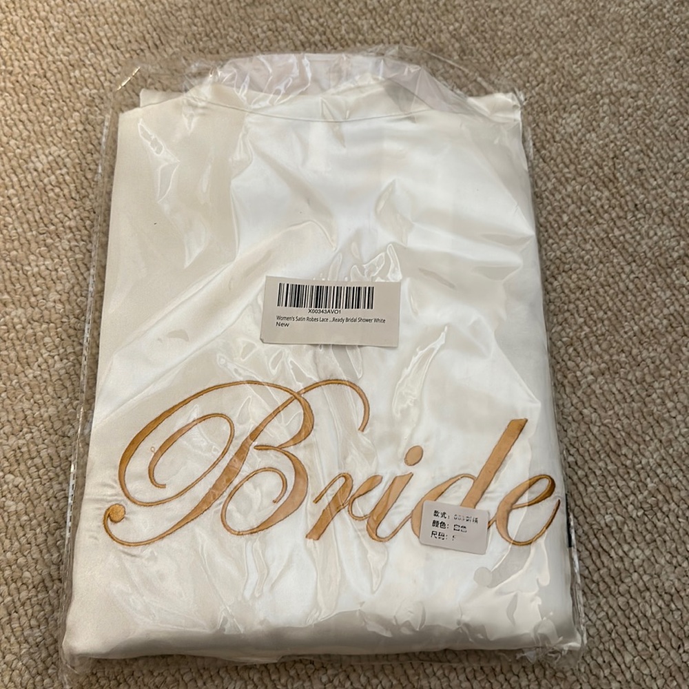 Embroidery Bride Satin Robe